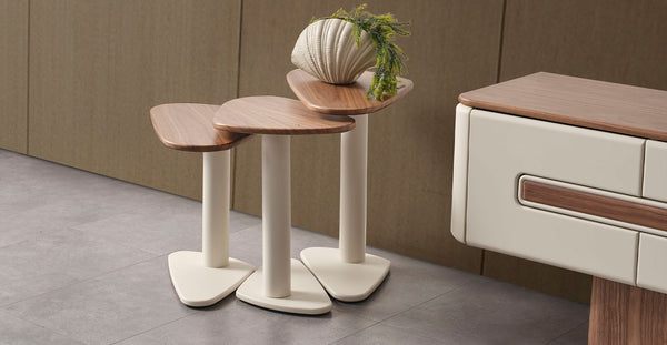 Enna Ekru 3'lü Yan Sehpa