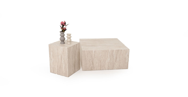 Traverten Küp Orta Sehpa